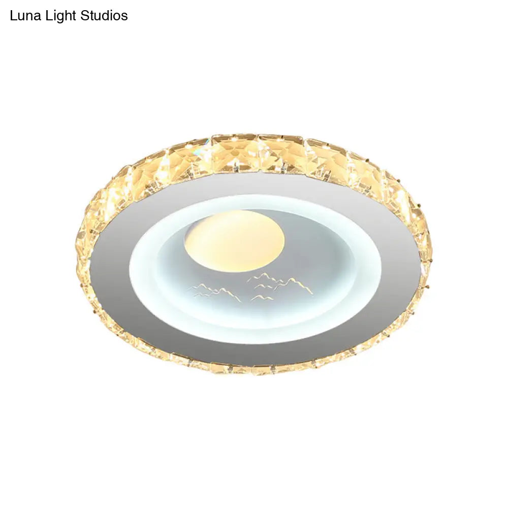 Stylish Mini Led Ceiling Flush Mount Crystal Light Fixture For Corridor