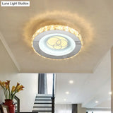 Stylish Mini Led Ceiling Flush Mount Crystal Light Fixture For Corridor