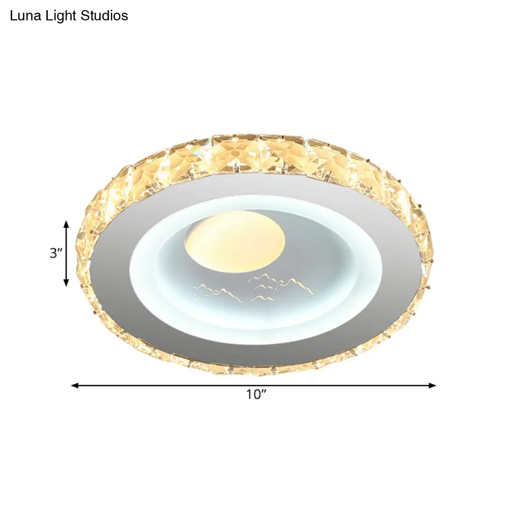 Stylish Mini Led Ceiling Flush Mount Crystal Light Fixture For Corridor
