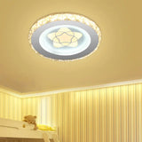Stylish Mini Led Ceiling Flush Mount Crystal Light Fixture For Corridor Stainless - Steel / D
