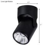 Stylish Mini Semi Flush Led Ceiling Light With Rotatable Metal Cylinder Shade In Black/White For