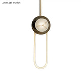 Stylish Oval Wall Sconce Led Lamp In Black-Gold For Metallic Doorways