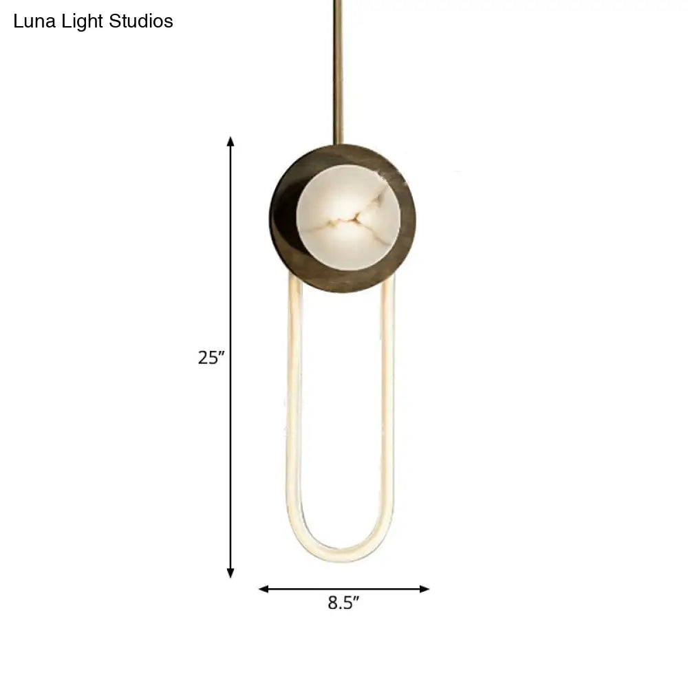 Stylish Oval Wall Sconce Led Lamp In Black-Gold For Metallic Doorways