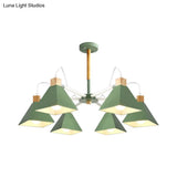Stylish Rotatable Macaron Wood Chandelier - 6 Lights Ideal For Baby Room Ceiling Pendant