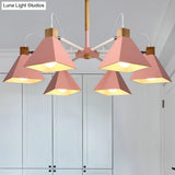 Stylish Rotatable Macaron Wood Chandelier - 6 Lights Ideal For Baby Room Ceiling Pendant