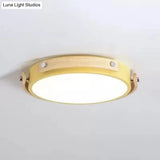 Stylish Round Ceiling Mount Study Room Light With Acrylic Macaron Undertint