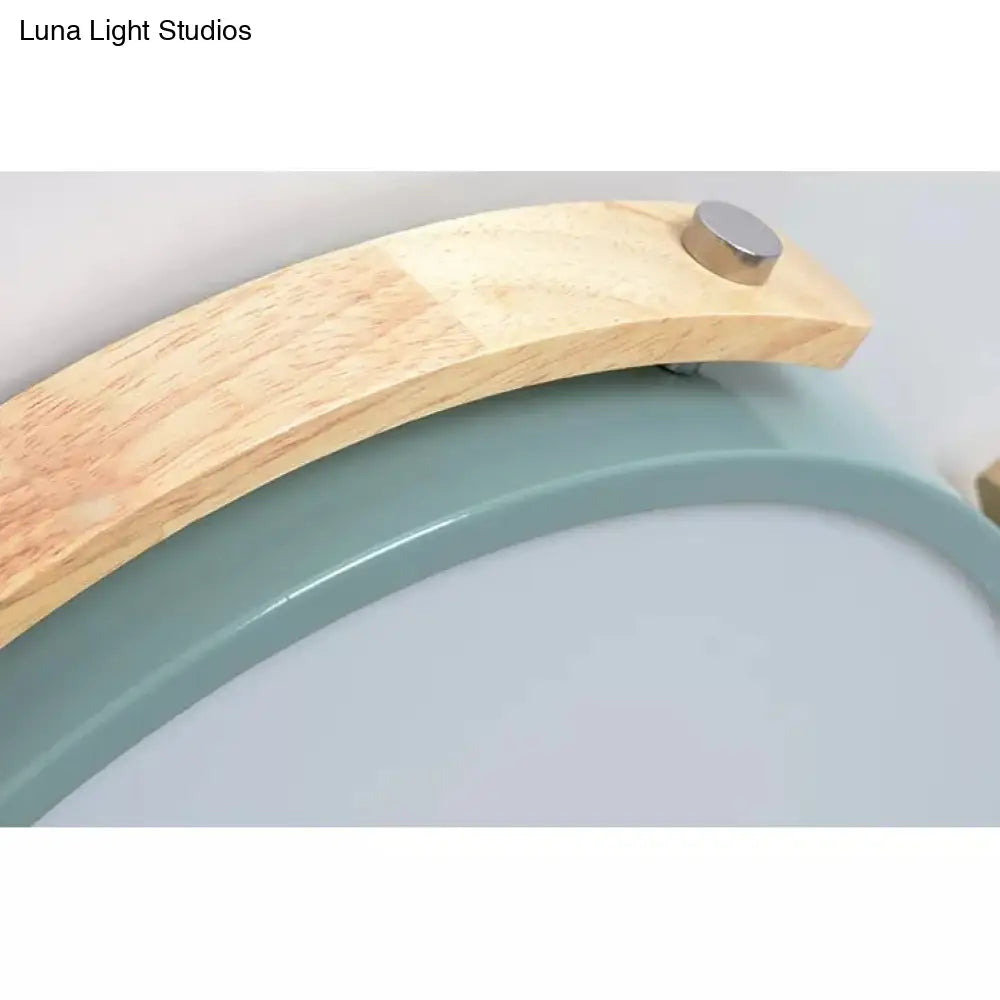 Stylish Round Ceiling Mount Study Room Light With Acrylic Macaron Undertint