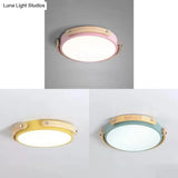 Stylish Round Ceiling Mount Study Room Light With Acrylic Macaron Undertint