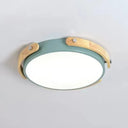 Stylish Round Ceiling Mount Study Room Light With Acrylic Macaron Undertint Green / 13’