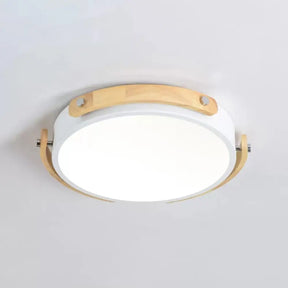 Stylish Round Ceiling Mount Study Room Light With Acrylic Macaron Undertint White / 13’