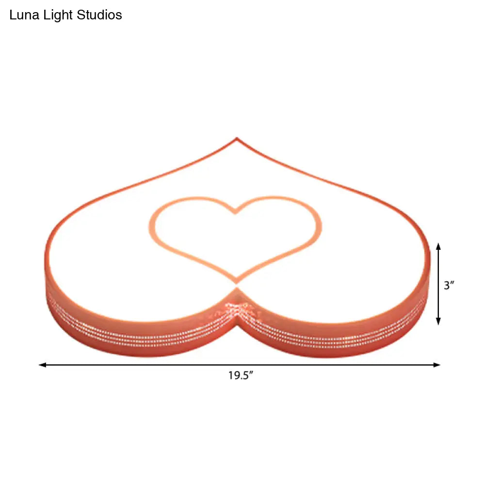 Stylish Two-Heart Led Ceiling Light: Eye-Caring Acrylic Flush Mount For Hallway