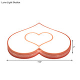 Stylish Two-Heart Led Ceiling Light: Eye-Caring Acrylic Flush Mount For Hallway
