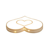 Stylish Two-Heart Led Ceiling Light: Eye-Caring Acrylic Flush Mount For Hallway