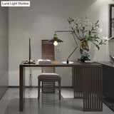 Stylish Vintage Adjustable Table Lamp With Metal Shade For Study Room - Black/Brass