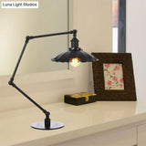 Stylish Vintage Adjustable Table Lamp With Metal Shade For Study Room - Black/Brass