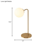 Sulafat - Gold S/C Shaped/Bend Bedside Table Light Metal 1/2-Head Designer Night Lamp In With Ball