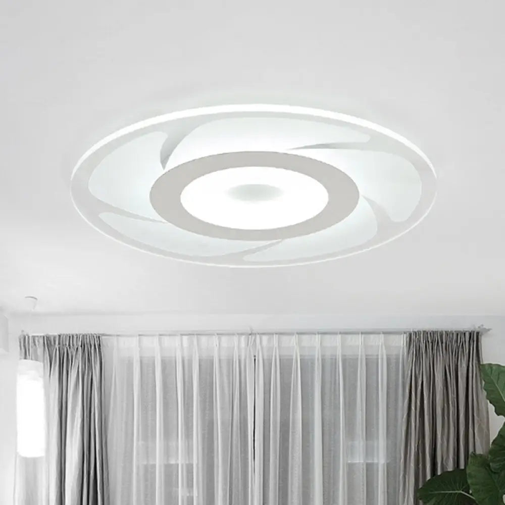 Super Thin Acrylic Windmill Flush Lamp - Modern Style Led Ceiling Mount Light (White/Warm/Inner