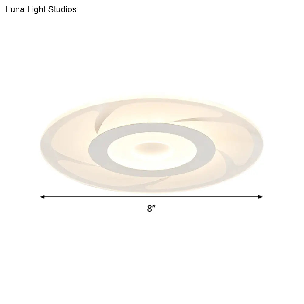 Super Thin Acrylic Windmill Flush Lamp - Modern Style Led Ceiling Mount Light (White/Warm/Inner
