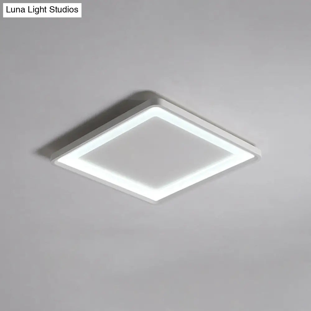 Super Thin Square Aluminum Led Flush Light - 16’/19.5’ Simplicity White Ceiling Mount Fixture