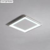 Super Thin Square Aluminum Led Flush Light - 16’/19.5’ Simplicity White Ceiling Mount Fixture