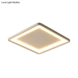 Super Thin Square Aluminum Led Flush Light - 16’/19.5’ Simplicity White Ceiling Mount Fixture