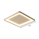 Super Thin Square Aluminum Led Flush Light - 16/19.5 Simplicity White Ceiling Mount Fixture With