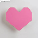 Sweetheart Pink Led Wood Sconce Light For Baby Girls Bedroom And Hallway