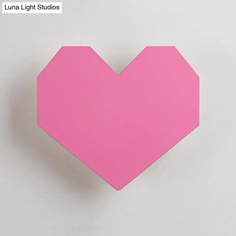 Sweetheart Pink Led Wood Sconce Light For Baby Girls Bedroom And Hallway