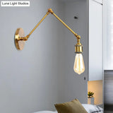 Swing Arm Industrial Sconce Light - Bathroom Metal Wall Lighting Fixture