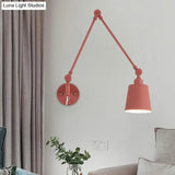 Swing Arm Nordic Metal Wall Sconce - Tapered Task Light For Living Room