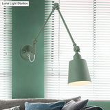 Swing Arm Nordic Metal Wall Sconce - Tapered Task Light For Living Room