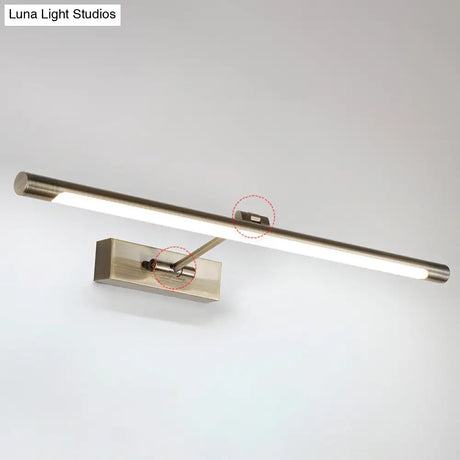 Swing Arm Tube Led Picture & Vanity Sconce Light - Minimalist Metal Bathroom Lighting
