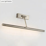 Swing Arm Tube Led Picture & Vanity Sconce Light - Minimalist Metal Bathroom Lighting