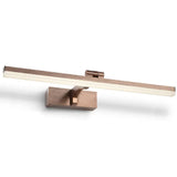 Swingable Minimalistic Led Vanity Wall Light: Aluminum Linear Fixture Brown / 23.5