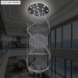 Swirling Crystal Led Ceiling Lamp With 10 Bulbs In Silver