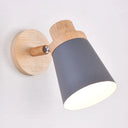 Swivel Macaron Bedside Wall Light Fixture With Metal Shade 1-Bulb Reading Grey