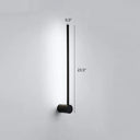 Swivel Stick Wall Sconce - Minimalist Metal Bedside Led Light Black / 23.5 White