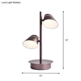 Swivelable Angled Cone Shade Night Lamp - Modern Metal Bedside Table Lighting (Coffee)