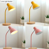 Swivelable Macaron Metal Night Lamp - Child Room Table Light With Flashlight Design