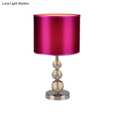 Syrma - Purple Cylinder Shaded Table Light: Elegant Nightstand Lamp