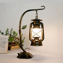Table Light With Metal Base - Brass/Copper Kerosene Design Opal Glass Shade Bedroom Desk Lighting