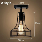Tamia - Modern Led Ceiling Lights Adjustable Angle Iron Cage Loft Bulb Lamps E27 Industrial Indoor