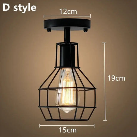 Tamia - Modern Led Ceiling Lights Adjustable Angle Iron Cage Loft Bulb Lamps E27 Industrial Indoor