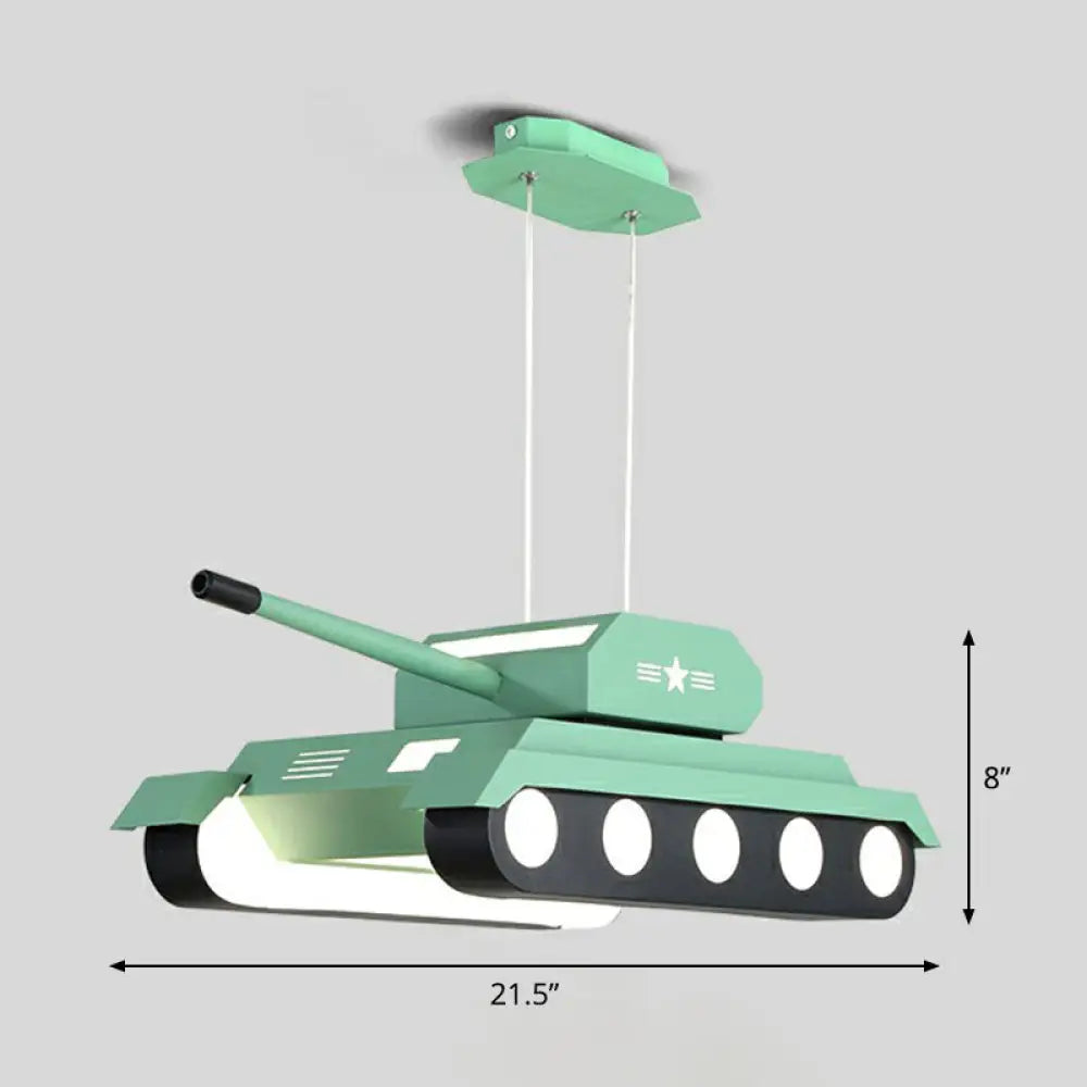 Tank Led Suspension Nursery Chandelier Modern Acrylic Lighting Fixture Green / White