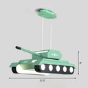 Tank Led Suspension Nursery Chandelier Modern Acrylic Lighting Fixture Green / White
