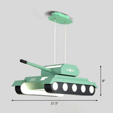 Tank Led Suspension Nursery Chandelier Modern Acrylic Lighting Fixture Green / White