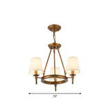 Tapered Fabric Chandelier Ceiling Lamp For Living Room 3 / Bronze