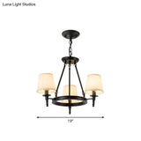 Tapered Fabric Chandelier Ceiling Lamp For Living Room