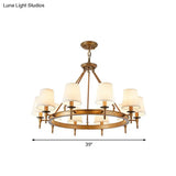 Tapered Fabric Chandelier Ceiling Lamp For Living Room