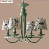 Tapered Green Metal Pendant Light Nordic Style Hanging For Kindergarten
